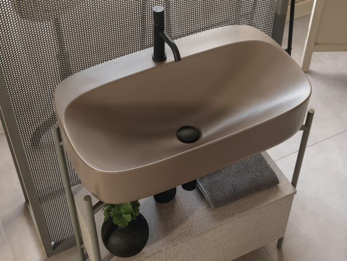 COLORS - Console single ceramic washbasin _ Scarabeo Ceramiche